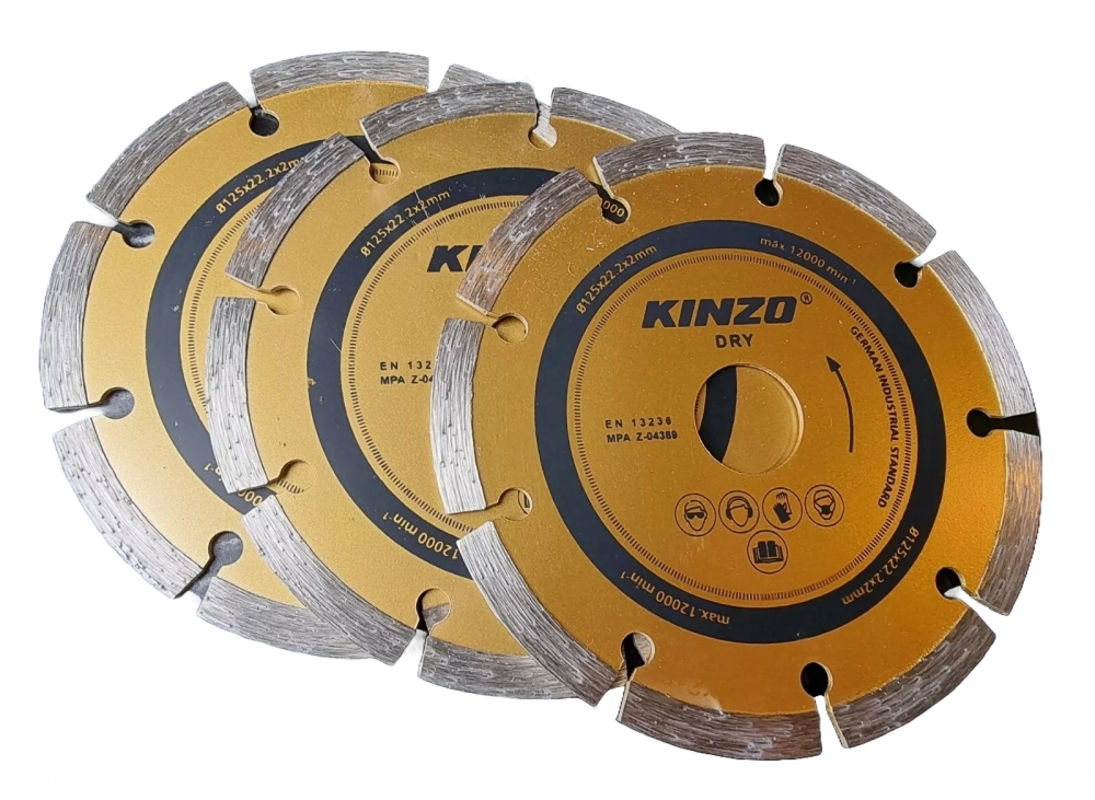 Bild 1 von KINZO 3x Diamanttrennscheiben (Ø 125 x 22,23 mm) für Stein & Beton