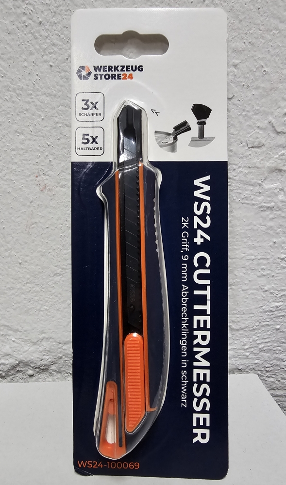 Bild 1 von Cuttermesser 2K Griff / Ersatzklingen schwarz (zum auswählen)  / (Art) 1x Cuttermesser 9mm