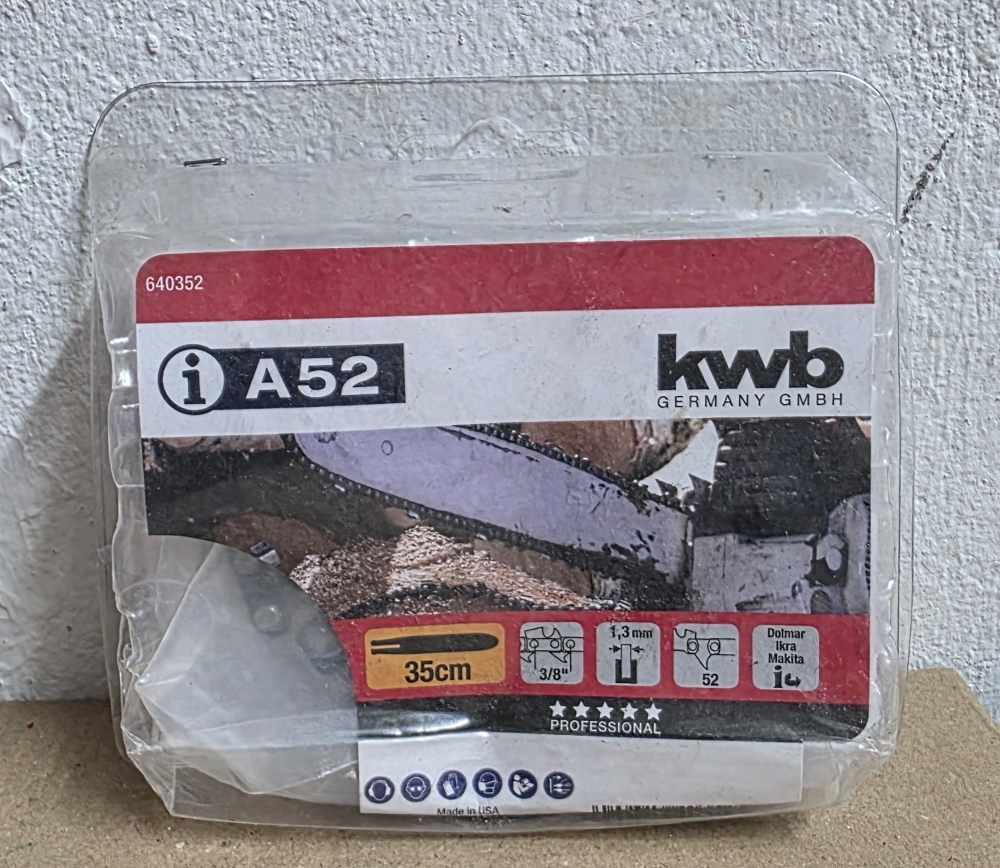 Bild 1 von KWB Sägekette (35cm 3/8" 1,3mm 52 Zähne) 'A52'