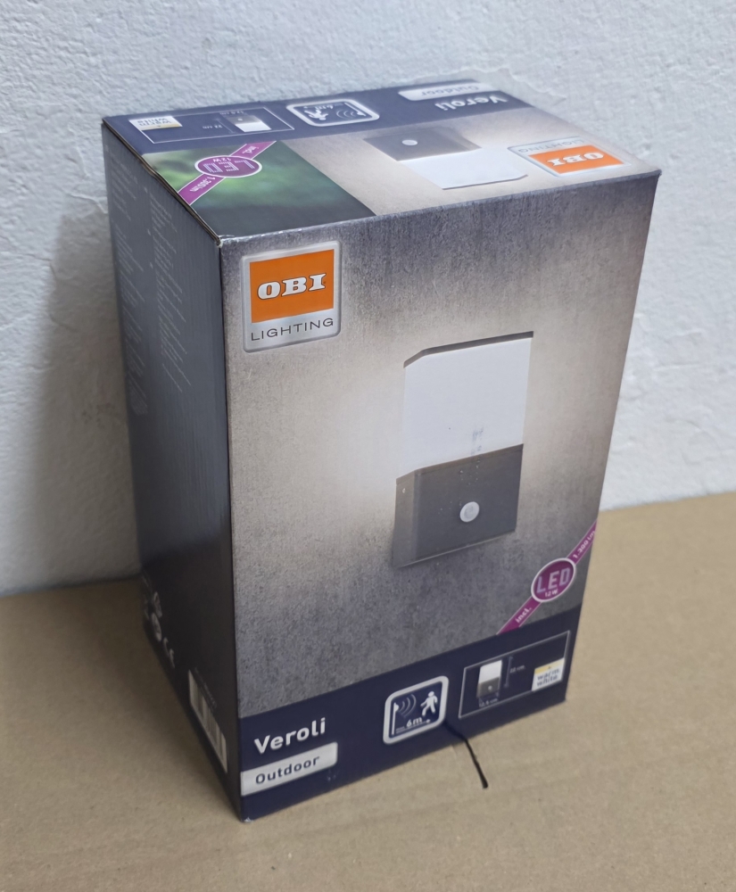 Bild 1 von OBI LED Außenwandleuchte 'Veroli' 12 W mit Bewegungssensor (1300 lm, IP54)