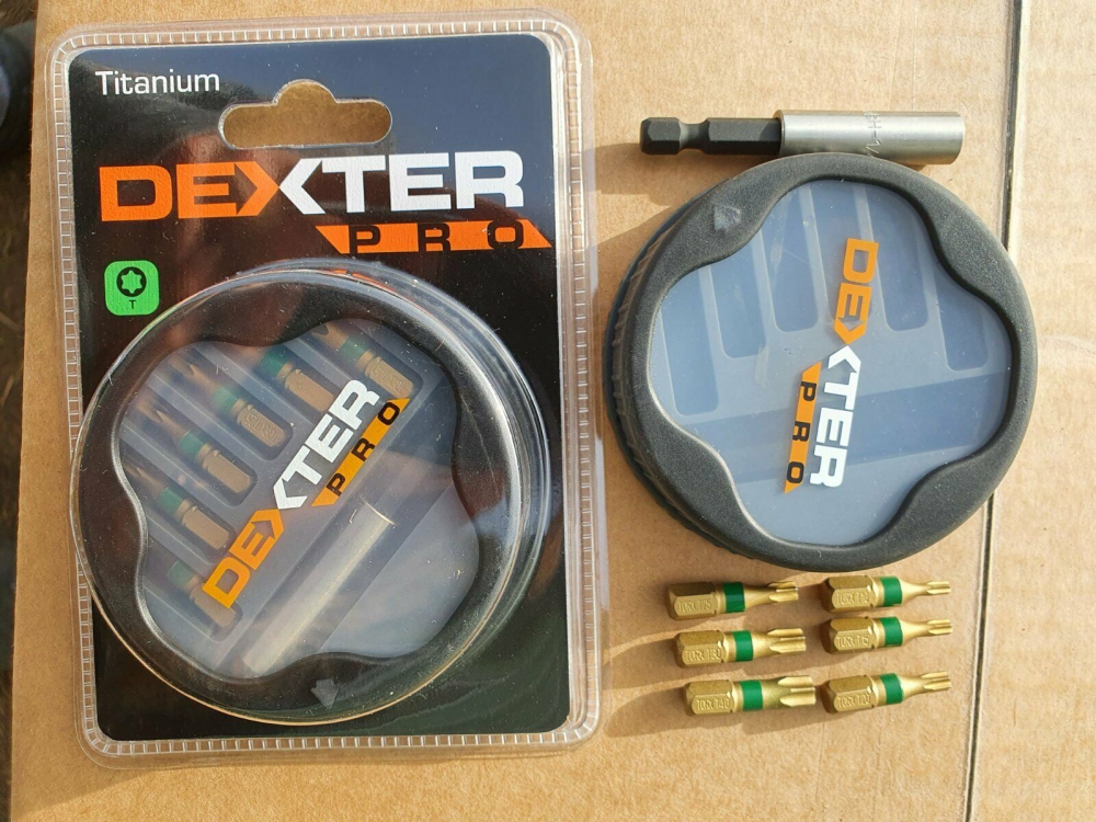 Bild 1 von DEXTER PRO Torx Bit-Set 'Titanium' mit Bithalter (7-teilig, T10–T40)
