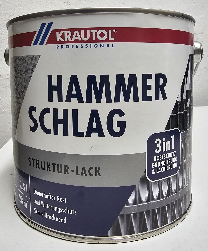 Bild 1 von KRAUTOL Struktur-Metallschutzlack 'Hammerschlag' (2500ml) Farbe wählbar