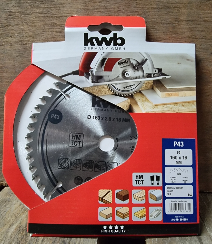 Bild 1 von KWB Hartmetall Kreissägeblatt für Holz & Hartholz (160 x 16 mm / 48 HM Zähne)