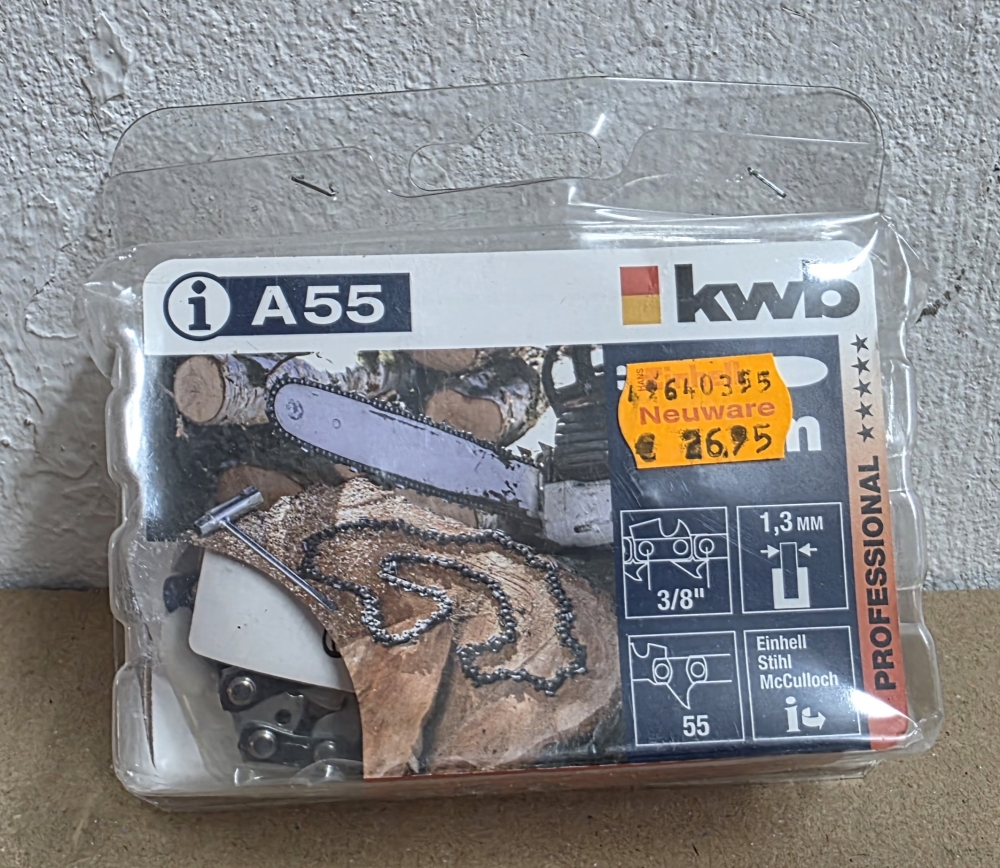 Bild 1 von KWB Sägekette (40cm 3/8" 1,3mm 55 Zähne) 'A55'