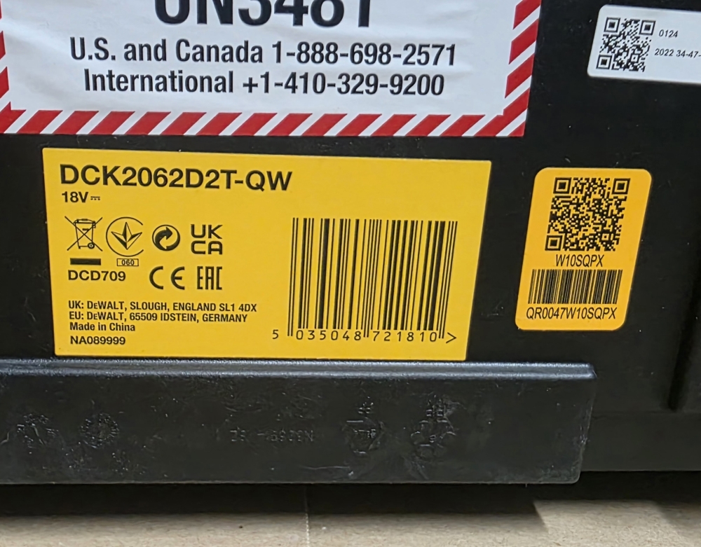 Bild 1 von DeWALT 18V XR Akku-Kombopack DCK2062D2T-QW (2-teilig, 2× 2,0 Ah, TSTAK)