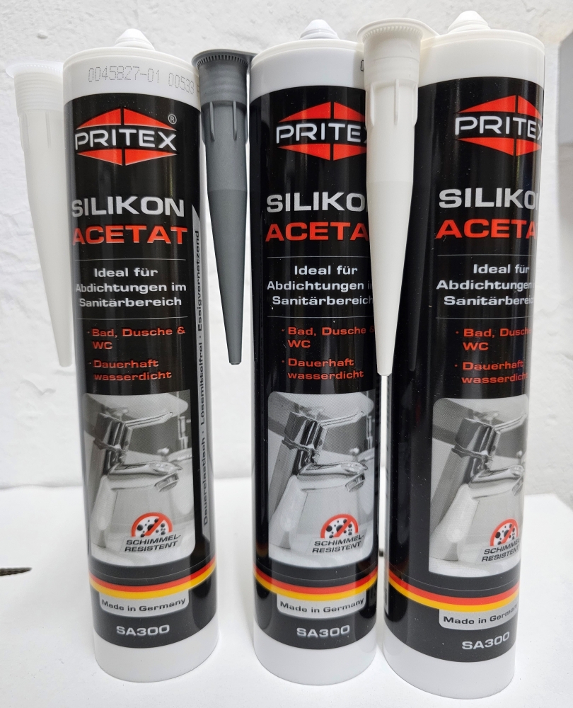 Bild 1 von Sanitär Silikon Acetat (300ml) [Farbe wählbar]  / (Art) 1x Weiß
