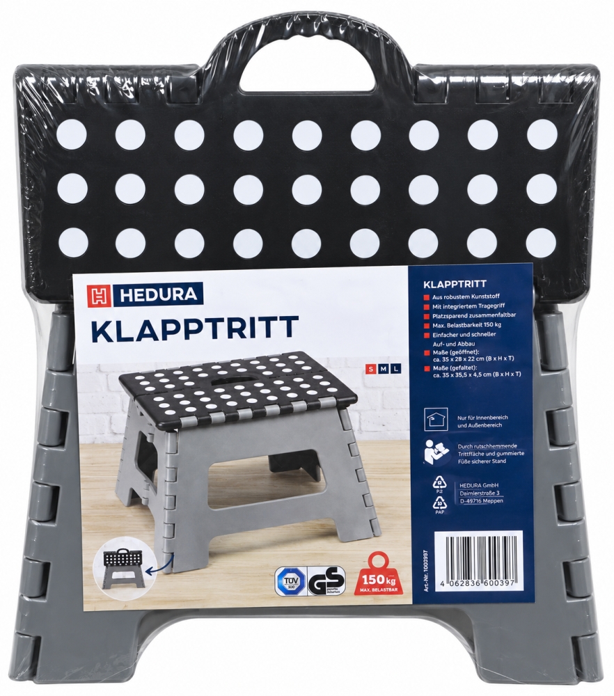 Bild 1 von HEDURA Klapptritt Größe S (22 cm, bis 150 kg belastbar, klappbar)