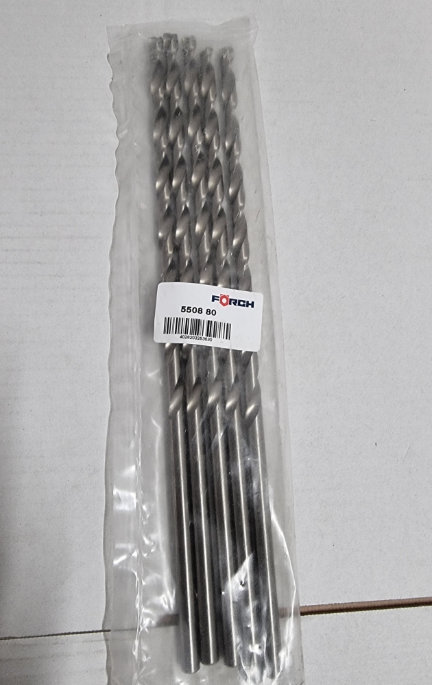 Bild 1 von Metall-Spiralbohrer 8,0 x 305 mm (5 Stück) DIN 1869 HSS-G