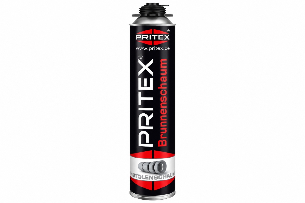 Bild 1 von PRITEX Brunnenschaum 750 ml 'BSBS750' (1K PU-Pistolenschaum für Brunnenschachtringe & Rohre)  / (Art) 1 Dose