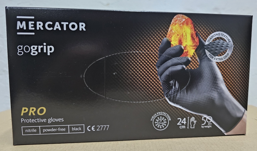 Bild 1 von MERCATOR Nitrilhandschuhe schwarz 'GoGrip Pro'  / (Art) 500 Paar - XXL