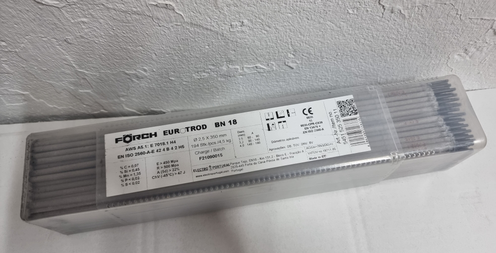 Bild 1 von Schweiß Stabelektroden BN 18 (4,5kg 194 Stk) Ø 2,5 x 350 mm