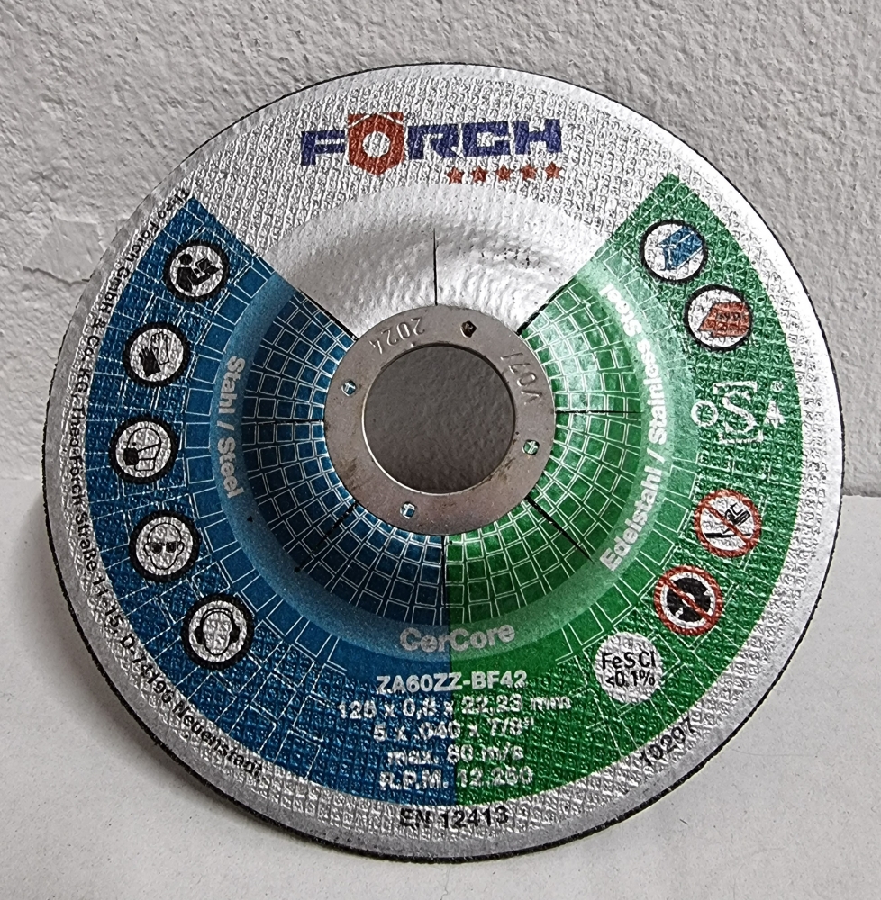 Bild 1 von 50x Metalltrennscheibe Ø 125 x 0,8 mm gekröpft (Stahl / Inox) CERCORE 