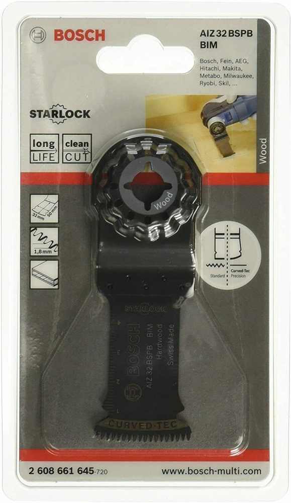 Bild 1 von BOSCH Starlock Multifunktionswerkzeug Zubehör für Multitool  / (Artikel) 32mm Tauchsäge Hartholz AIZ 32 BSPB