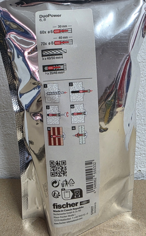 Bild 1 von FISCHER Dübel-Sortiment 'DuoPower MixBigPack' (Ø 6 + 8mm, 130-teilig)