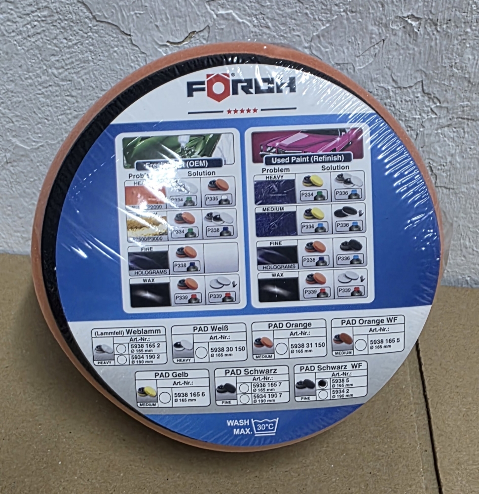 Bild 1 von 2x FÖRCH Polierpad Schwamm 'Wabenform' Ø 165mm (für 150mm Klett-Teller)