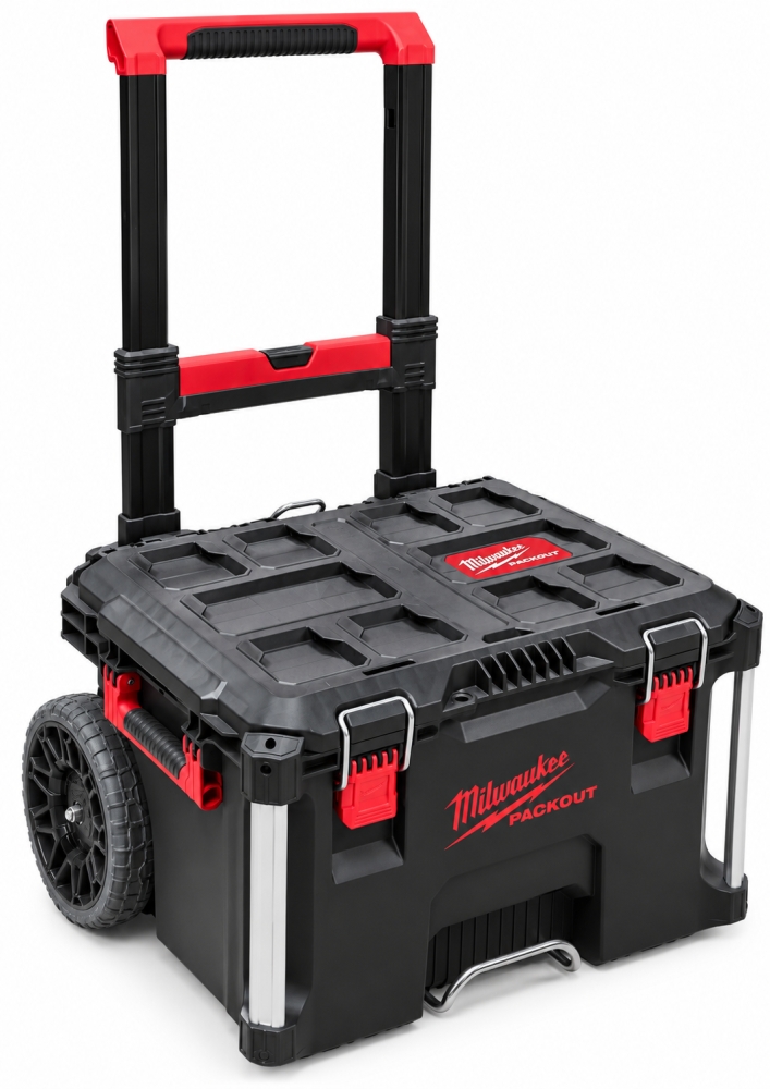 Bild 1 von MILWAUKEE PACKOUT Trolley Werkzeugbox (113 kg Tragkraft, 35 kg Box, ausziehbarer Griff) 4932464078