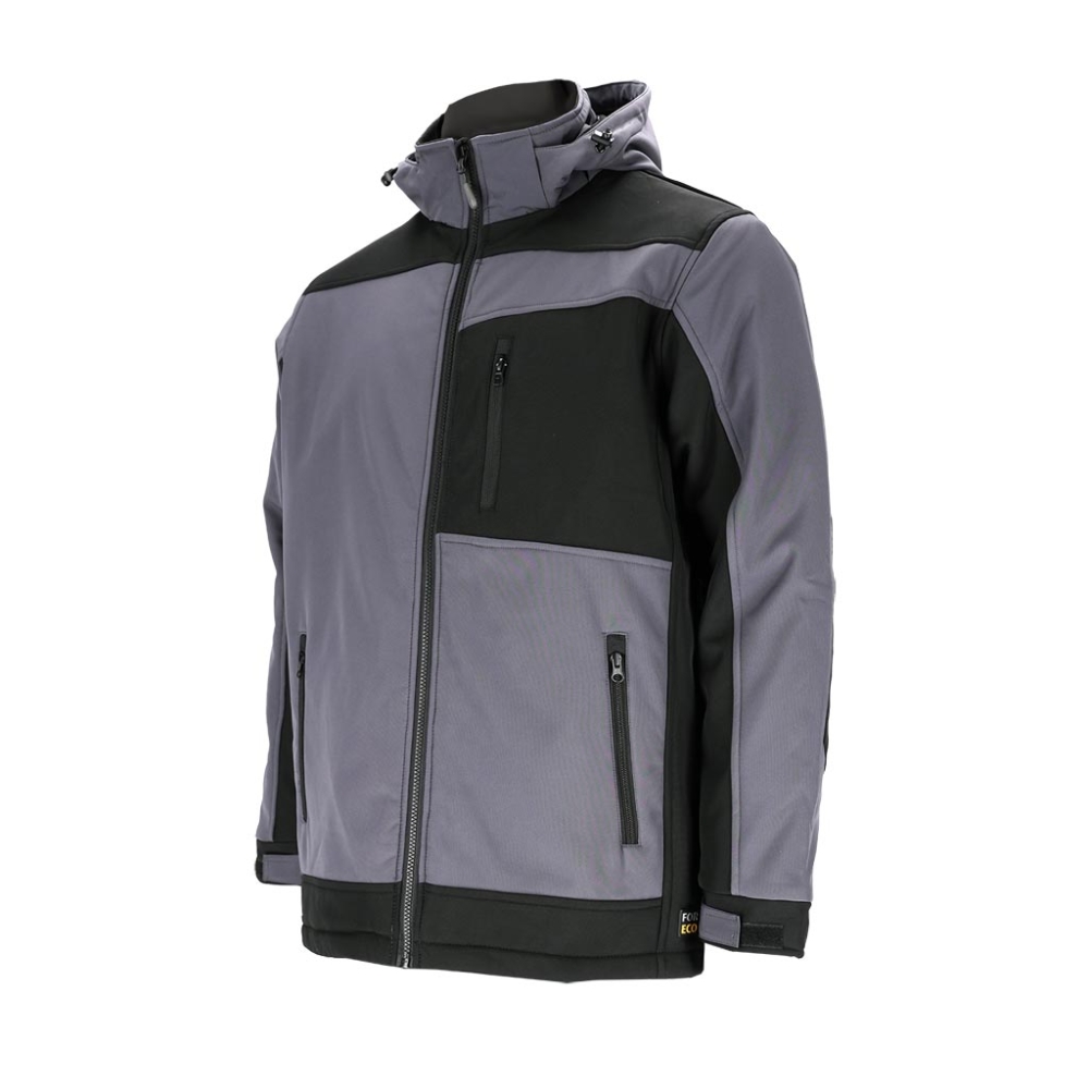 Bild 1 von FORECO Winter-Softshell-Schutzjacke „WSH“ (260 g/m², Schwarz/Grau) [Gr. wählbar]  / (Art) L