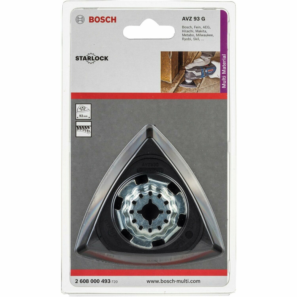Bild 1 von BOSCH Starlock Multifunktionswerkzeug Zubehör für Multitool  / (Artikel) Dreieck Klettschleifteller AVZ 93 G