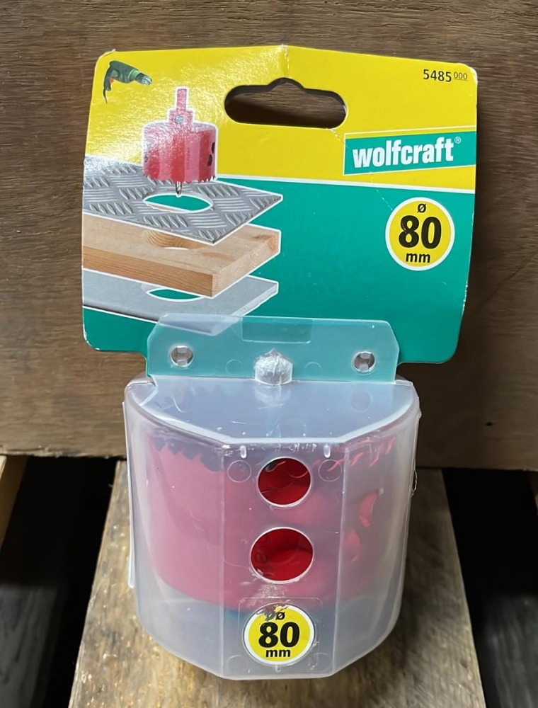 Bild 1 von WOLFCRAFT - Bi-Metall Lochsäge (Ø 80mm) mit Schaft und Zentrierbohrer