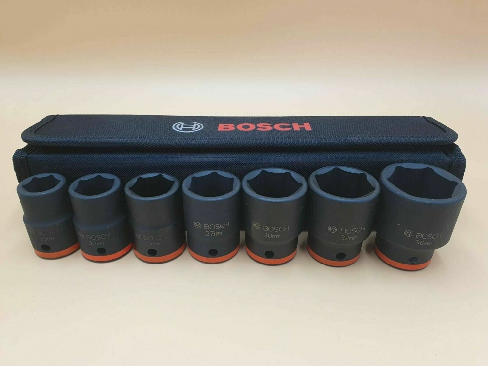 Bild 1 von BOSCH Schlagschrauber Steckschlüssel Satz (7-teilig, SW 19-36mm, 3/4 Zoll)
