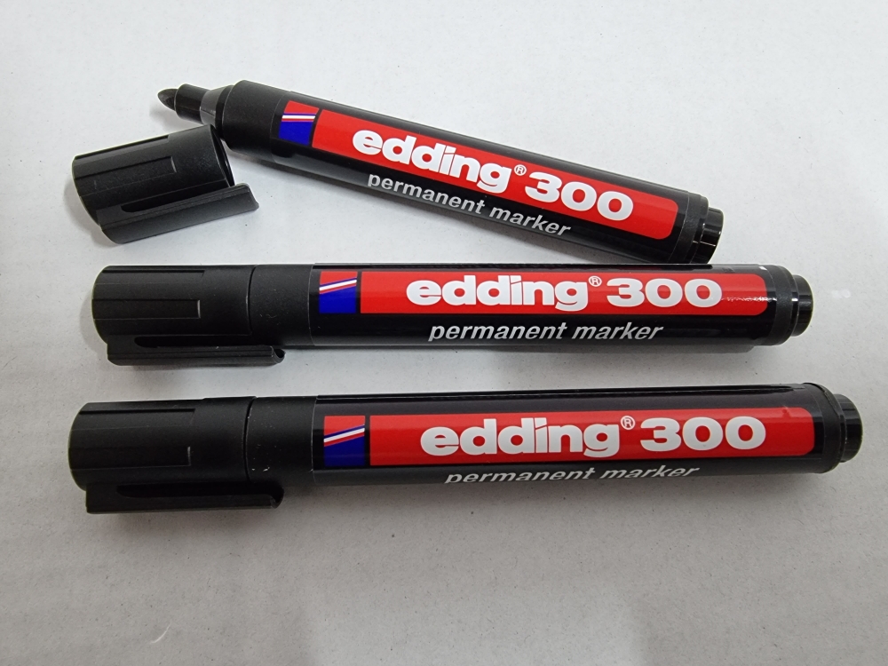 Bild 1 von 3x EDDING 300 Permanentmarker schwarz (Rundspitze 1,5-3mm)