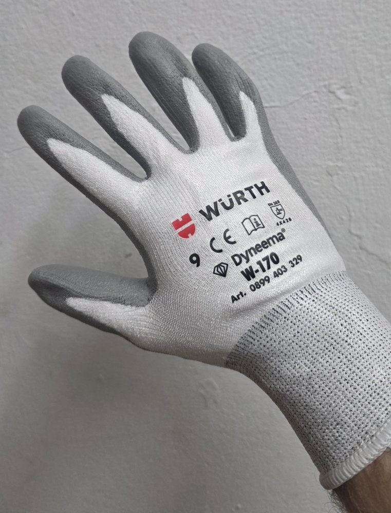 Bild 1 von 6x WÜRTH Schnittschutzhandschuhe W-170 Level B (Dyneema®, EN 388) [Größe wählbar]