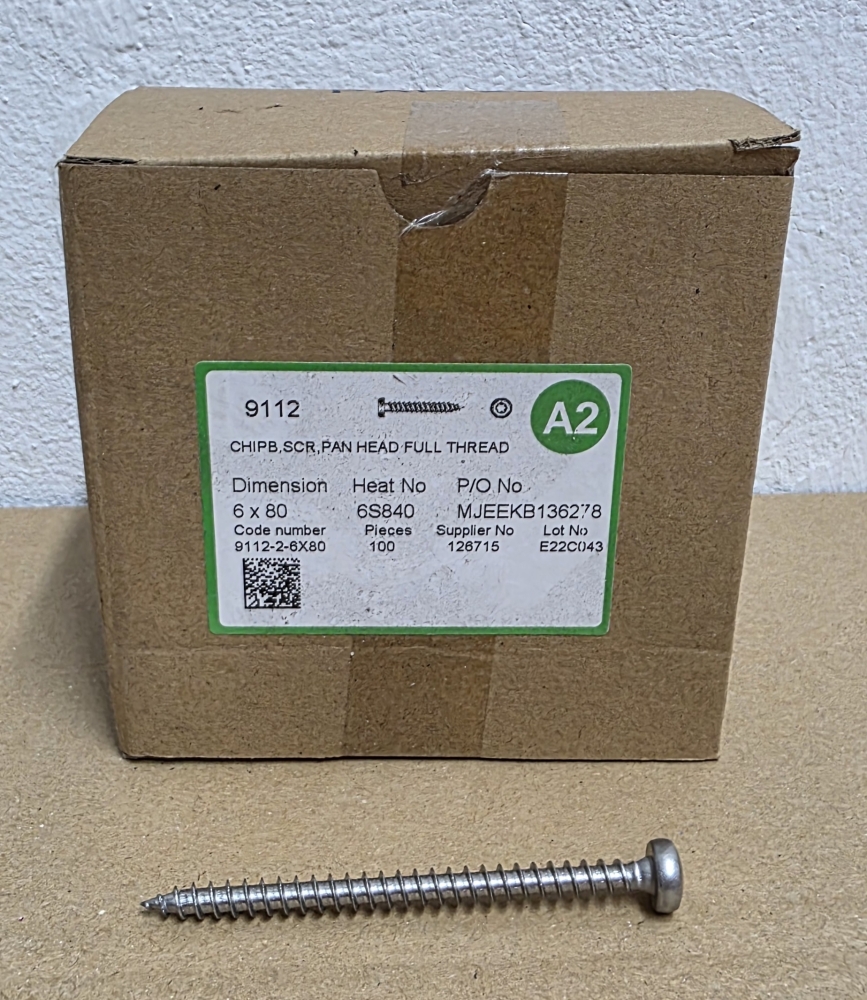 Bild 1 von 100x Holzschrauben Linsenkopf Torx (Ø 6,0 x 80mm) Edelstahl A2