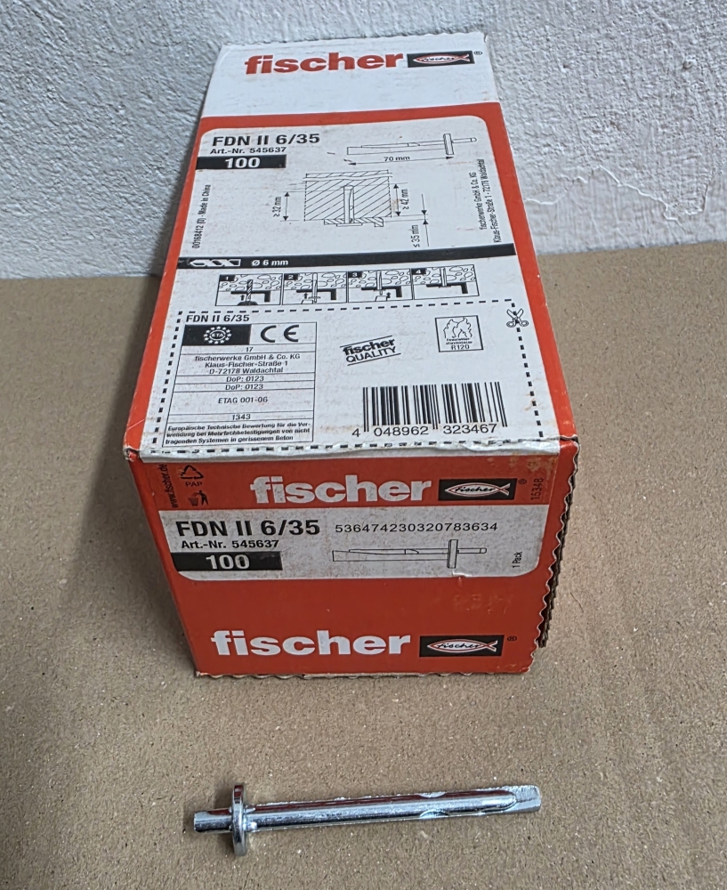 Bild 1 von 100x FISCHER Deckennagel 6 x 70 mm (FDN II 6/35) 545637