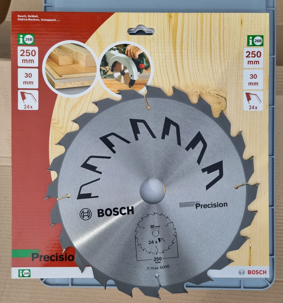 Bild 1 von Bosch Hartmetall Kreissägeblatt 250 x 30 mm (24 HM Zähne) Precision für Holz