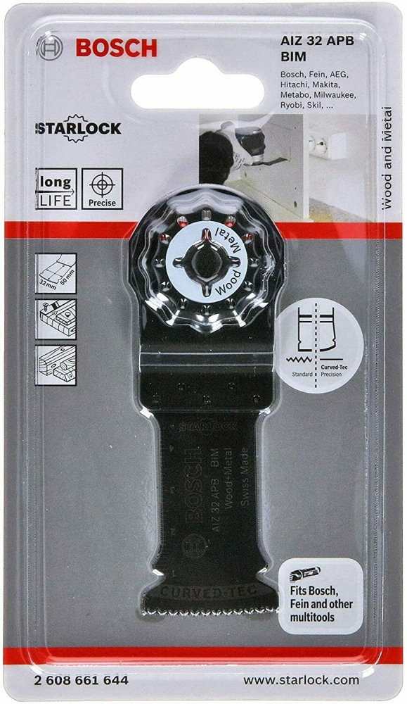 Bild 1 von BOSCH Starlock Multifunktionswerkzeug Zubehör für Multitool  / (Artikel) 32mm Tauchsäge Metall & Holz AIZ 32 APB