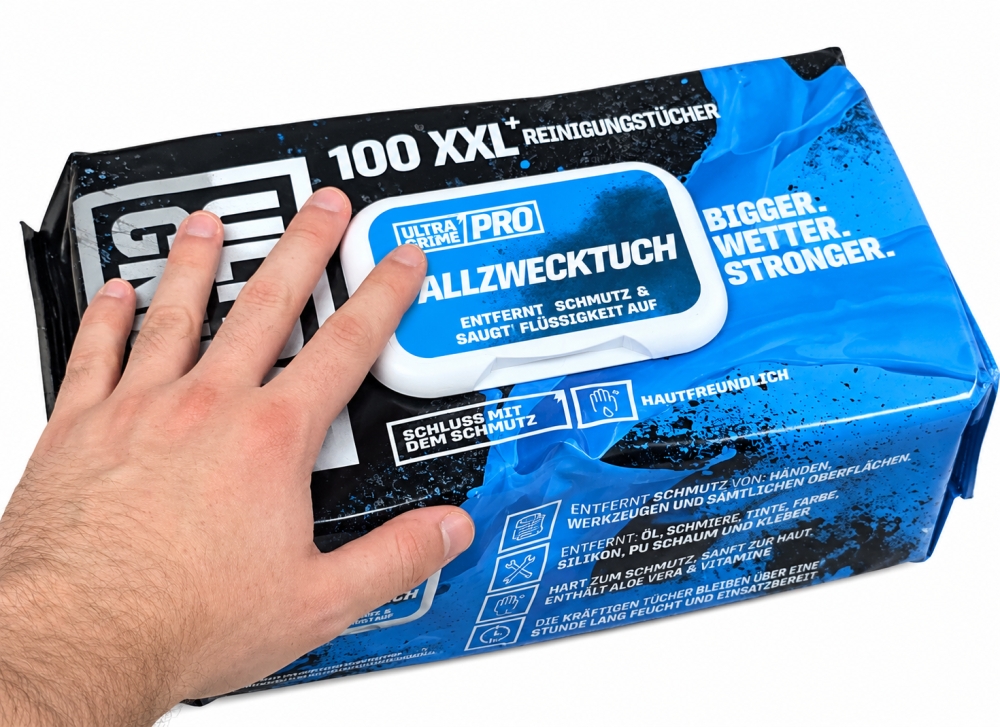Bild 1 von ULTRA GRIME PRO Allzweck-Reinigungstücher XXL+ auch für Hände (100 Stück)