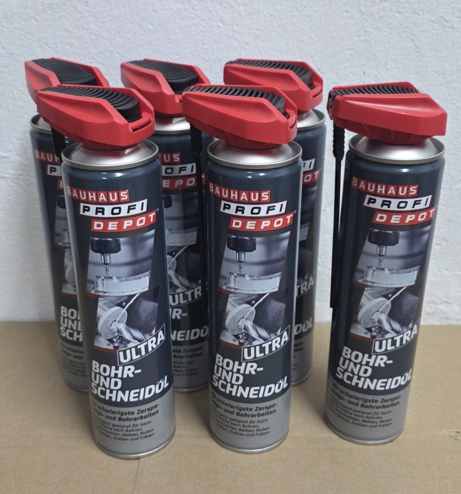 Bild 1 von 6x PROFI DEPOT Bohr- und Schneidöl 'Ultra' mit flexiblem Sprühkopf (6 x 400ml)