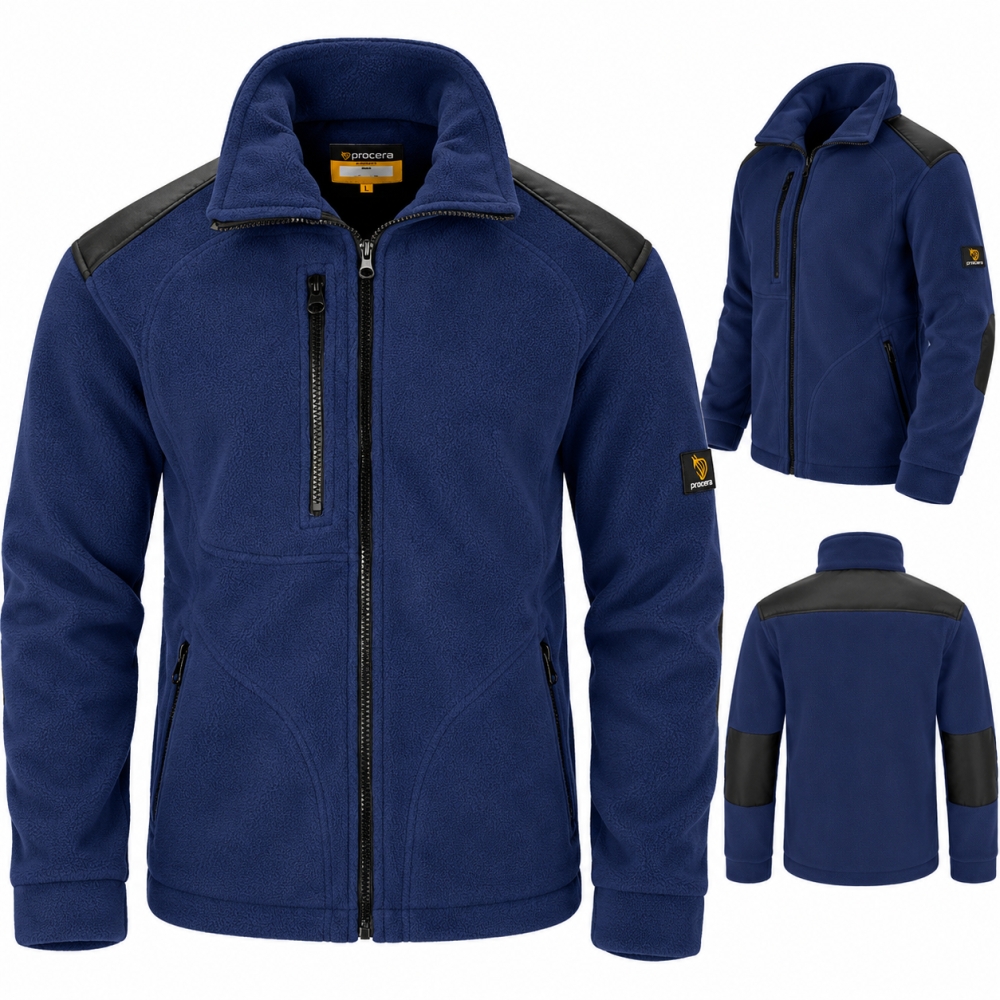 Bild 1 von PROCERA Fleecejacke 'VISTA NAVY' mit Verstärkungen (350 g/m²) DUNKELBLAU [Gr. wählbar]