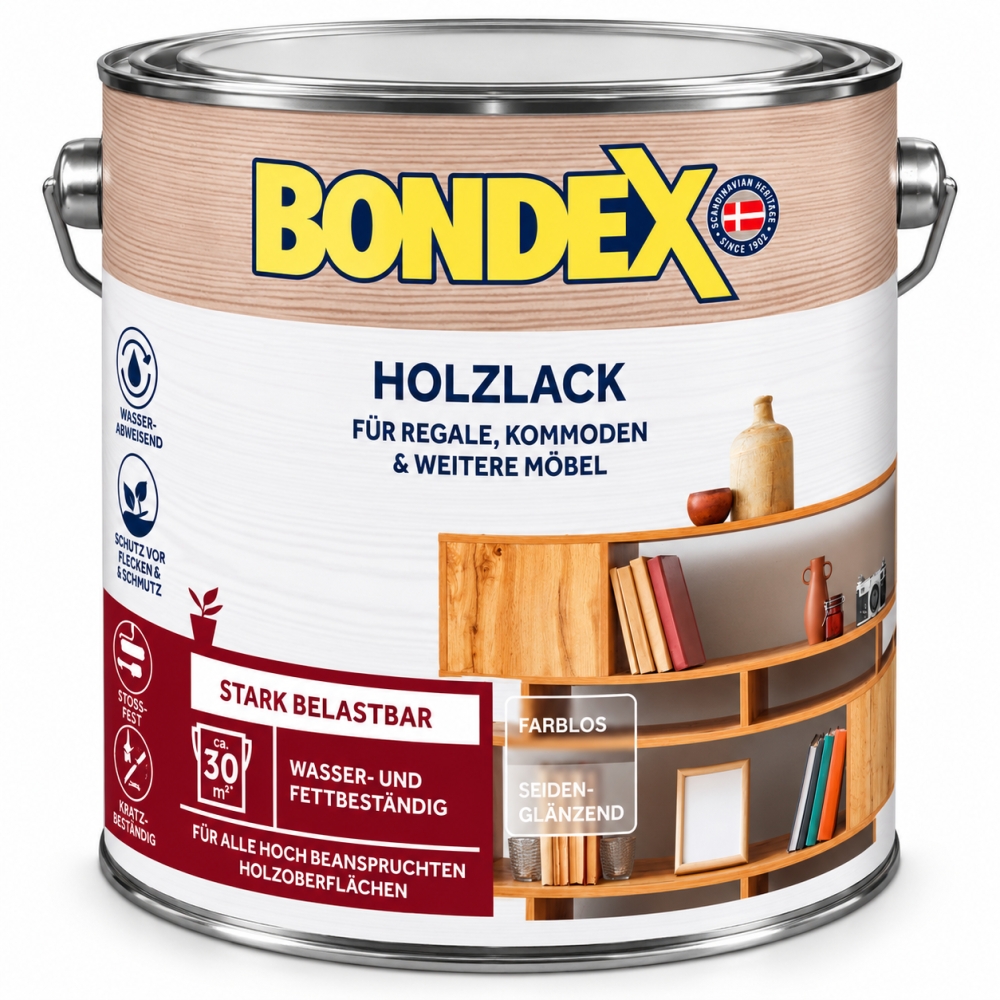 Bild 1 von BONDEX Holzlack (2,5 l, farblos, seidenglänzend, für Holz im Innenbereich) 352568