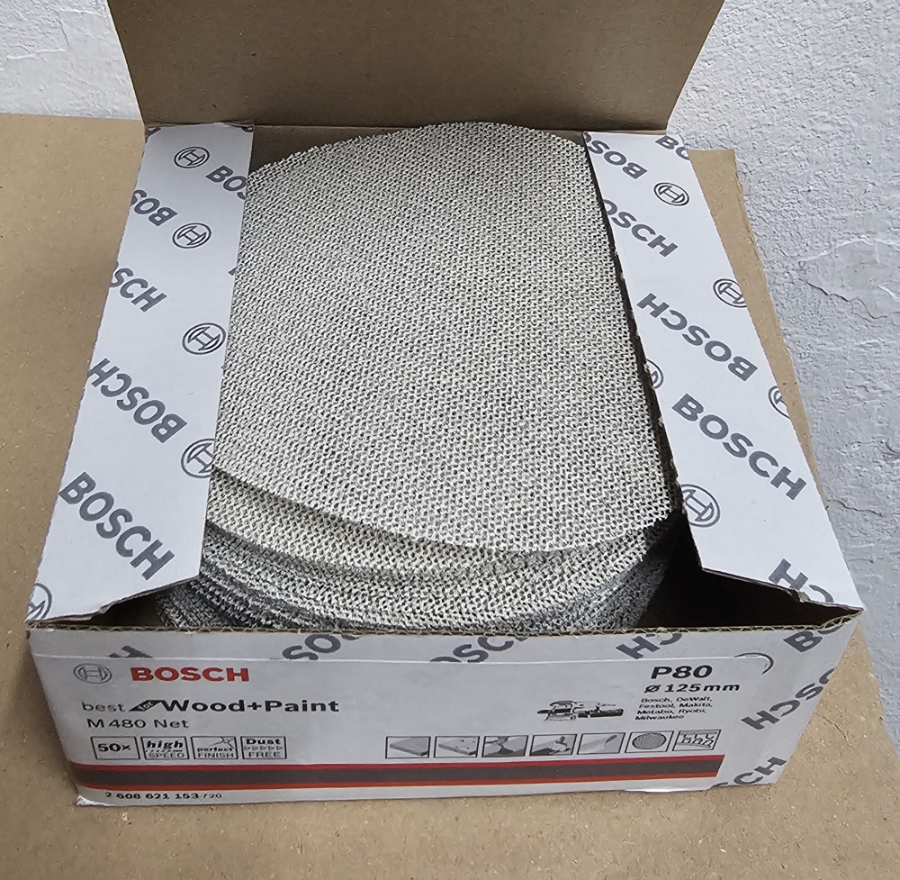 Bild 1 von 50x BOSCH Klett-Schleifgitter M480 Net (Ø 125mm) [Körnung wählbar]  / (Art) P80