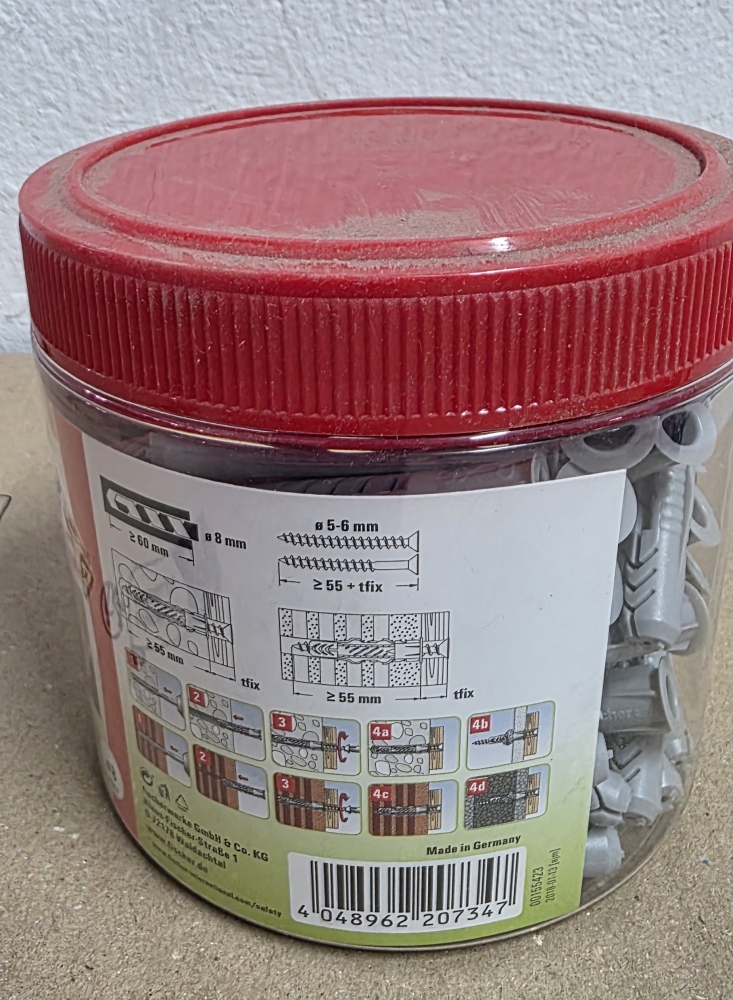 Bild 1 von 75x FISCHER Universaldübel 'UX 8 x 50 R' in Runddose