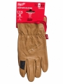 MILWAUKEE Leder-Arbeitshandschuhe [Gr. 9/L] – Braun/Schwarz, Thermo, winddicht, rutschfest