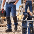 Bild 2 von REIS Arbeitshose Stretch-Jeans 'Denim' BLAU mit Cordura-Verstärkungen [Gr. wählbar]