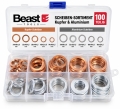 BEAST Scheiben-Sortiment Kupfer & Aluminium (100-teilig, 10–24mm) 833071
