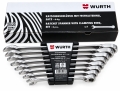 WÜRTH Ratschen-Ring-Maulschlüssel-Satz (8-teilig, SW 8-19) umschaltbar mit Haltering (071426550)