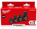 MILWAUKEE Adapter Set (4-teilig, 1/4 3/8 1/2 3/4 Zoll)