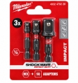 MILWAUKEE SHOCKWAVE Steckschlüssel Bit-Adapter (50mm, 3-teilig)