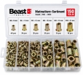 BEAST Nietmuttern-Sortiment (150-teilig, M3–M10, Stahl) 833060