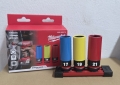 MILWAUKEE SHOCKWAVE Felgen Schlagnuss-Satz (3-teilig, 17, 19, 21mm) auf Schiene