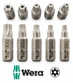 WERA Torx mit Loch-Satz (5-teilig, T10 15 20 25 30, 1/4 Zoll x 25mm)