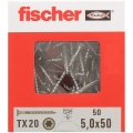 Fischer 50 Spanplattenschrauben / Holzschrauben (TX20 x 5,0 x 50) A2 Edelstahl