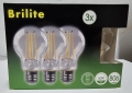 3x LED Birne (E27, 8W = 60W, 806 lm, 2700K warmweiß)